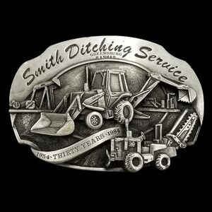 Smith Ditching Service Belt Buckle 1984 Siskiyou Greensburg Kansas‎